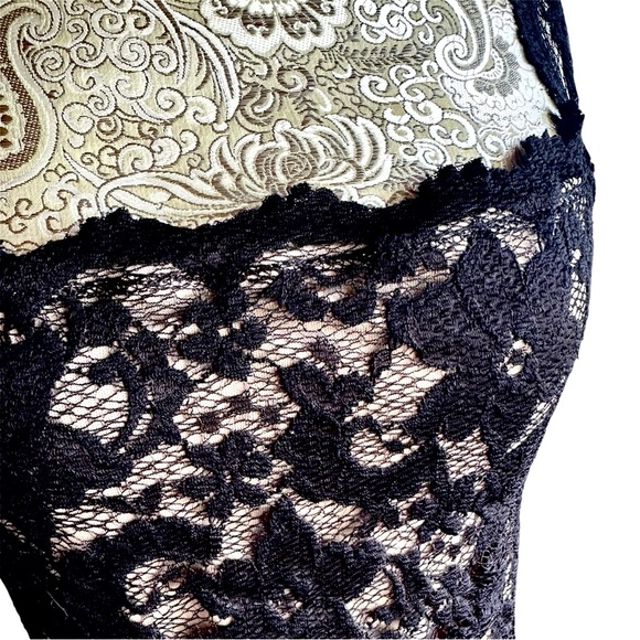 Stretchy Lace Party Black Mini Dress Pinup Retro Size Medium Cocktail Dancer - Picture 6 of 6